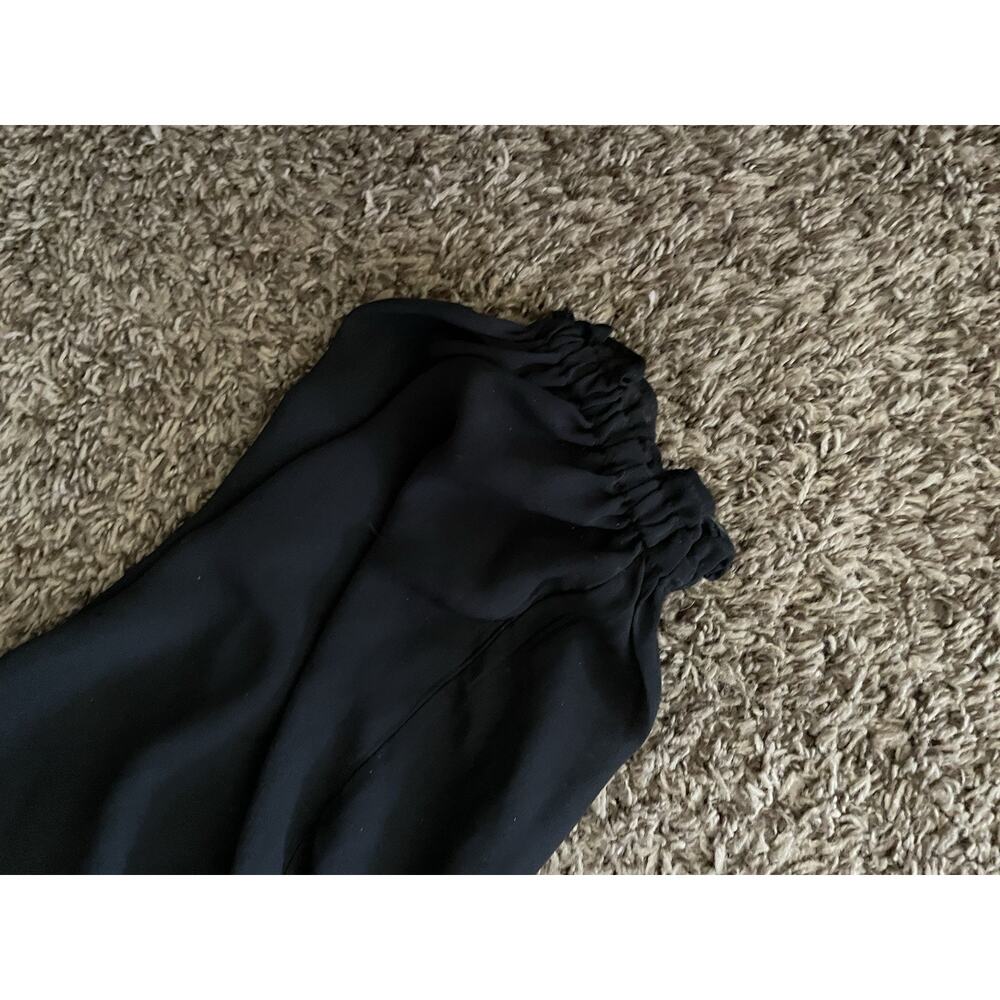 Vince Camuto Split Neck Wide Leg Jumpsuit Rich Black - Picture 8 of 11